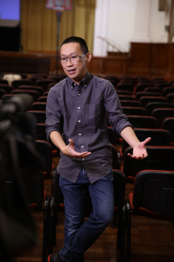 David Lee at the Main Building, where he started his first business as an HKU student