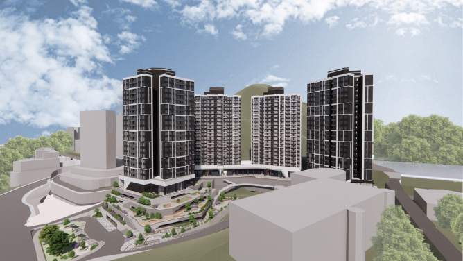 西高山發展項目包括兩幢學生宿舍、兩幢教職員宿舍及配套設施（設計圖片）。